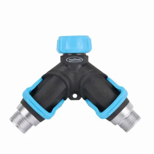 Melnor 356GTDI Durable 2-Way Metal Faucet Splitter with Independent Shut-Off Levers (Pack of 6)