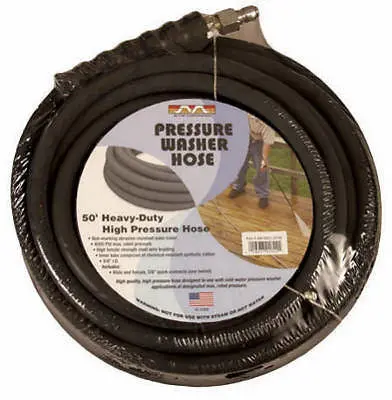 MI-T-M AW-0851-0338 Quick-Connect Pressure Washer Hose – 3/8″ x 50′