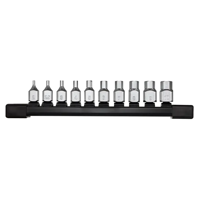 Milwaukee 10-Piece 1/4″ Drive Low-Profile Hex Bit Socket Set – Metric Sizes, 48-22-9545