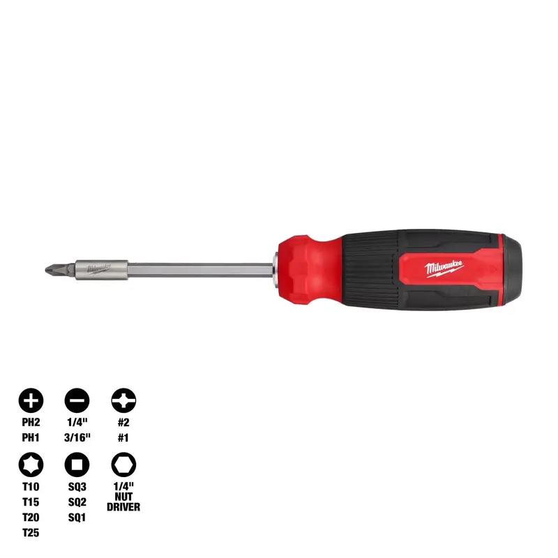 Milwaukee 14-in-1 Multi-Bit Screwdriver with Interchangeable Tips, 48-22-2900