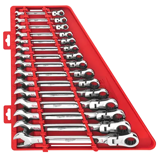 Milwaukee 15-Piece Flex Head Ratcheting Combination Wrench Set – SAE, 48-22-9413