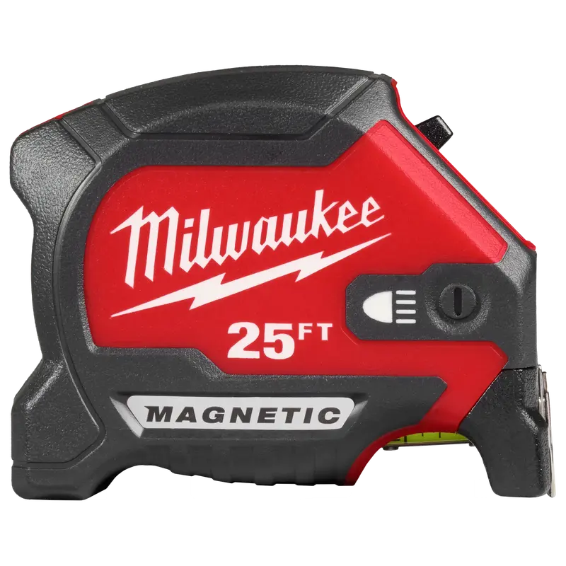 Milwaukee 48-22-0428 25-Foot Magnetic Tape Measure with Rechargeable LED Light (100 Lumen)