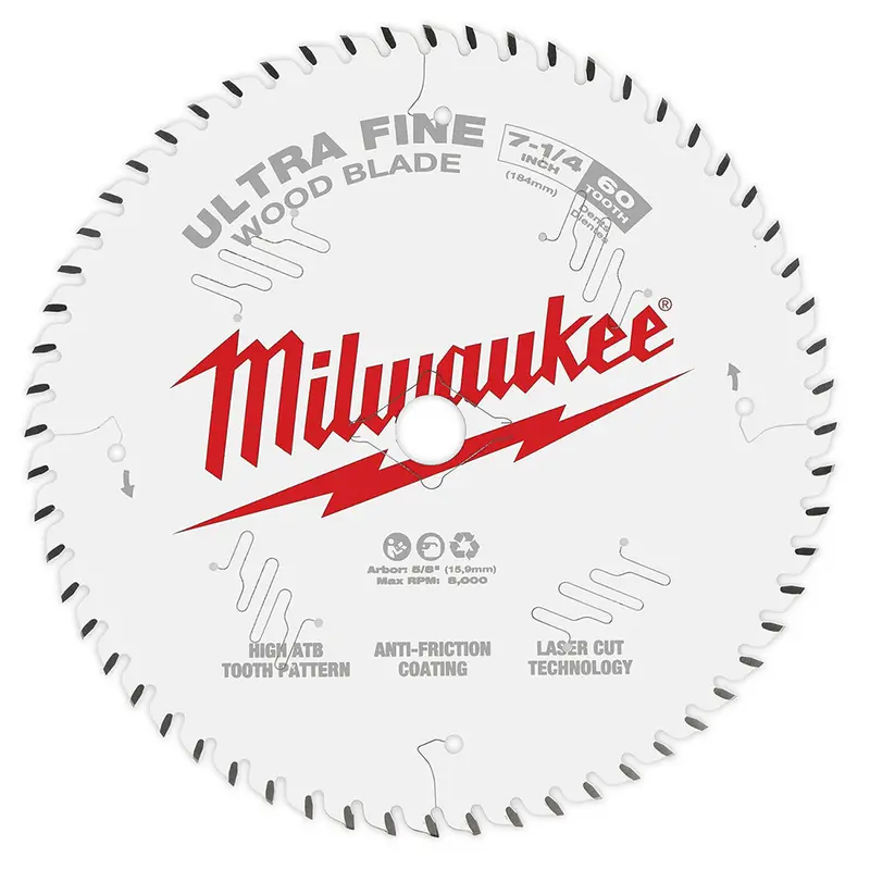 Milwaukee 7-1/4-Inch 60-Tooth Ultra-Fine Finish Circular Saw Blade (Model 48-40-0730)