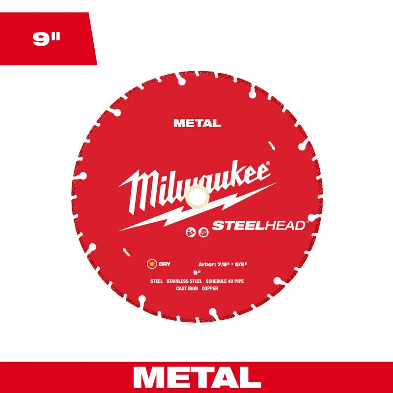 Milwaukee 9″ Steelhead Metal-Cutting Diamond Saw Blade – 49-93-7825