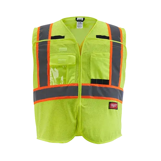 Milwaukee Class 2 Mesh Hi-Vis Safety Vest – Breathable Fabric, 12-Pack, Model 48-73-51