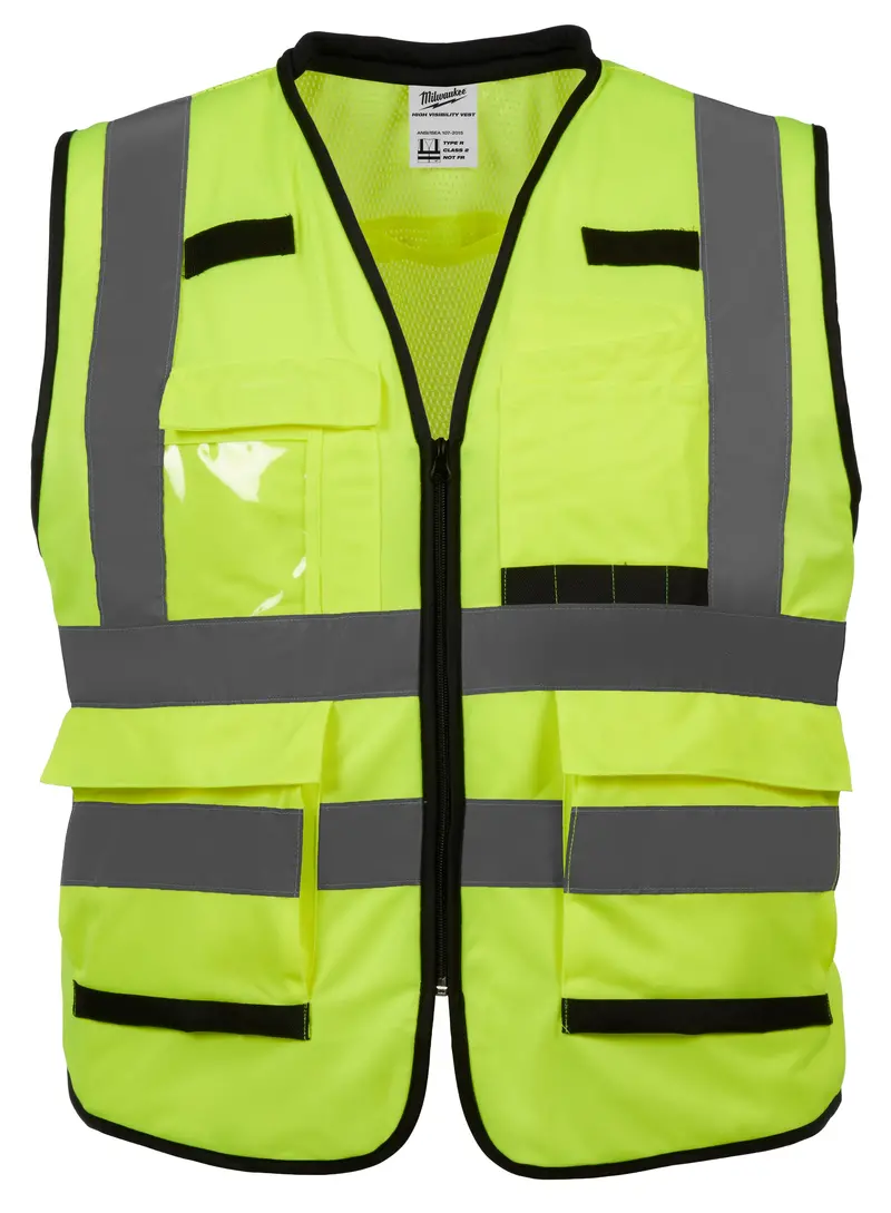 Milwaukee Class 2 Performance Hi-Vis Safety Vest – Ergonomic Fit & Reflective Tape, 12-Pack, Model 48-73-50