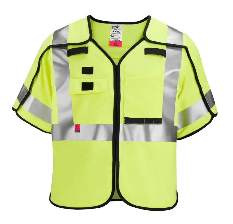 Milwaukee Class 3 Breakaway Hi-Vis Safety Vest – Yellow, ANSI-Compliant, 7-Pack, Model 48-73-533