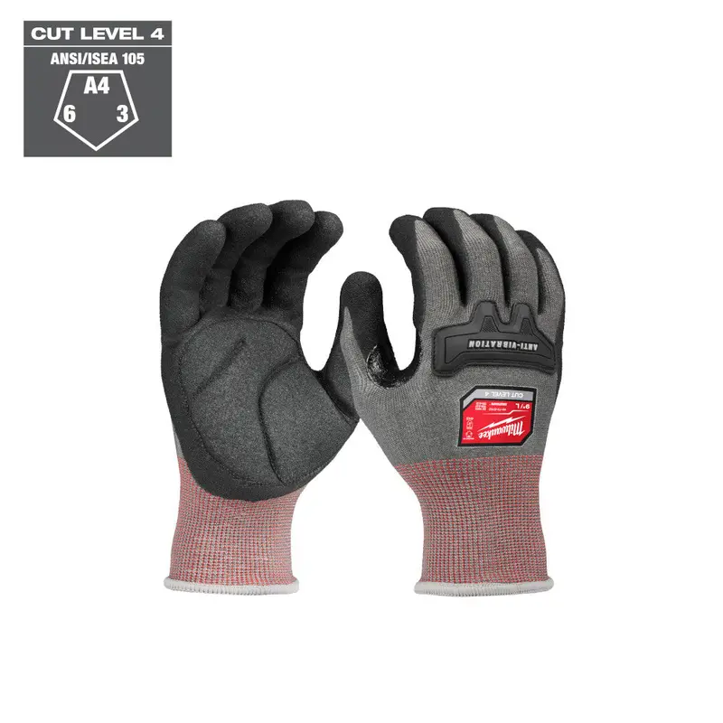 Milwaukee Cut Level 4 Anti-Vibration Nitrile-Dipped Gloves (Model 48-73-876)
