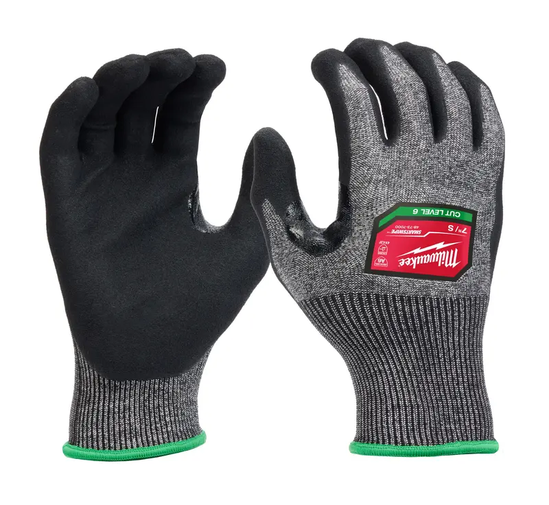 Milwaukee Cut Level 6 Nitrile-Dipped Work Gloves – General-Purpose Protection, Single Pair, Model 48-73-700