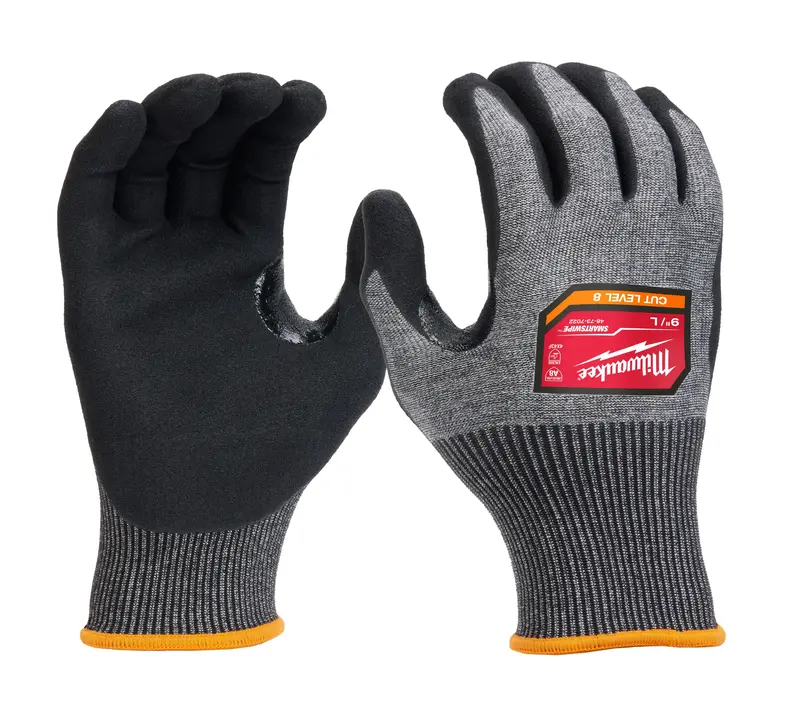 Milwaukee Cut Level 8 Nitrile-Dipped Work Gloves – Flexible Protection, 12-Pack, Model 48-73-702B