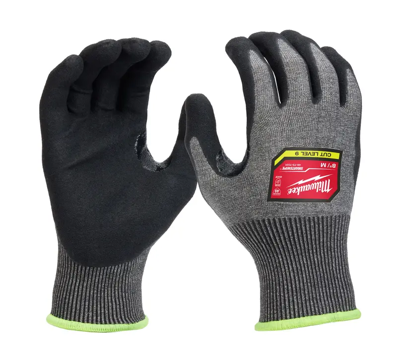 Milwaukee Cut Level 9 Nitrile-Dipped Work Gloves – High-Dexterity Grip, Single Pair, Model 48-73-703