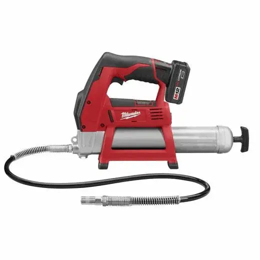 Milwaukee M12 Cordless Lithium-Ion Grease Gun Kit with Extended Runtime (2446-21XC)