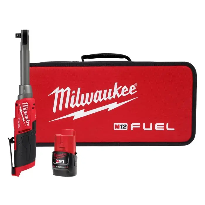 Milwaukee M12 FUEL™ 3/8″ Extended-Reach High-Speed Power Ratchet Kit – Includes Battery & Charger (2569-21)