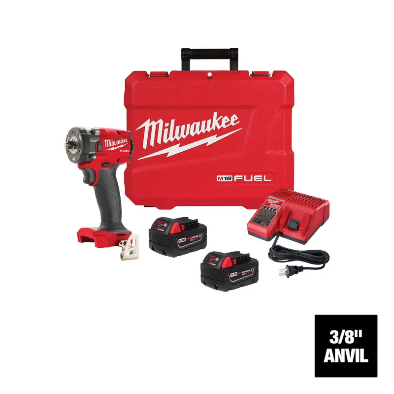 Milwaukee M18 FUEL™ Compact 3/8″ Impact Wrench Kit – Friction Ring Drive (Model 2854-22R)