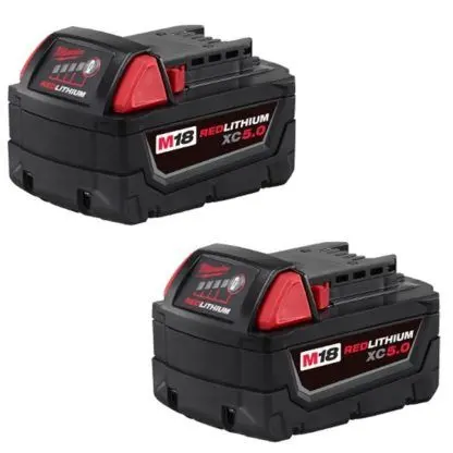 Milwaukee M18 REDLITHIUM XC5.0 Extended-Capacity Lithium-Ion Battery (48-11-1850/51/52)