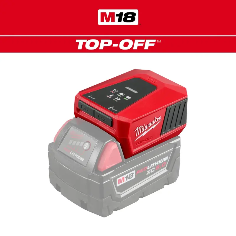 Milwaukee M18 TOP-OFF Charger & Power Supply – Dual-Function Charging Station, 2847-20