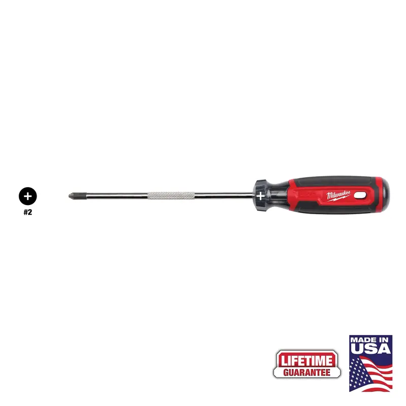 Milwaukee MT226 #2 Phillips Cushion-Grip Screwdriver – 6″ USA-Made Precision Fastening Tool