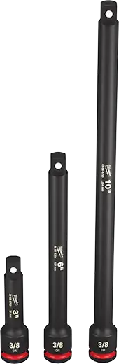 Milwaukee SHOCKWAVE Impact Duty 3/8″ Drive 3-Piece Extension Bar Set – 49-66-6714