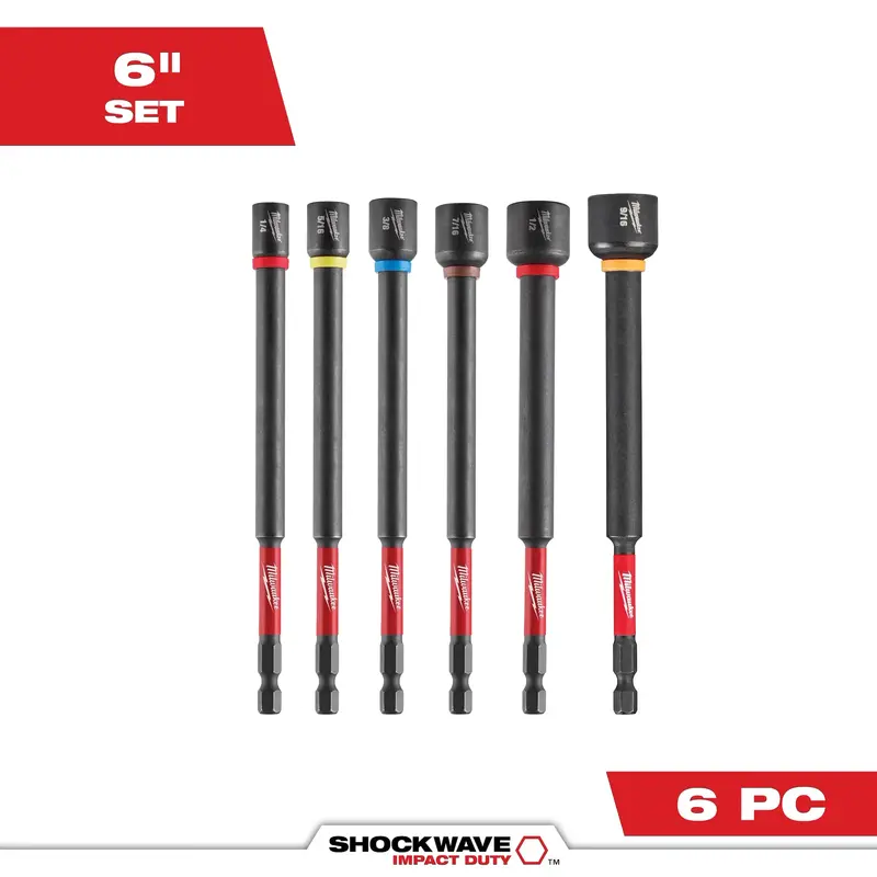 Milwaukee SHOCKWAVE Impact Duty 6″ Magnetic Nut Driver Set (6-Piece) – 49-66-4567