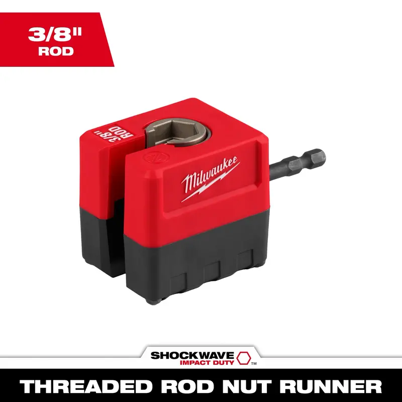 Milwaukee SHOCKWAVE Impact Duty Nut Runner – 3/8″ Threaded Rod, Model 48-32-2391