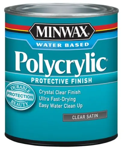 Minwax 63333 Polycrylic Protective Finish – 1-Quart Water-Based Clear Satin Coating