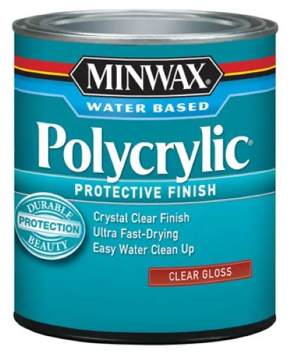 Minwax 65555 Polycrylic Protective Finish – 1-Quart Water-Based Clear Gloss Coating