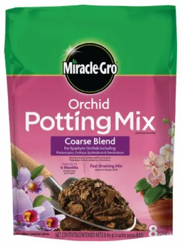 Miracle-Gro Orchid Coarse Blend Potting Mix – 8-Quart Bag for Optimal Drainage