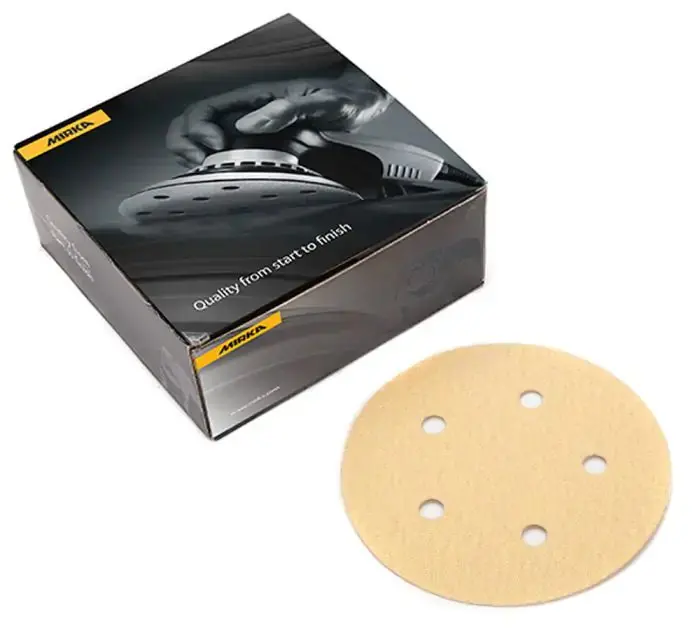 Mirka Gold 5″ 5-Hole PSA Vacuum Discs – Optimized for Compatibility with Popular Vacuum Sanders