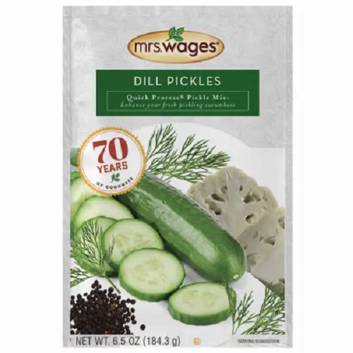 Mrs. Wages Dill Pickle Mix for Canning – 6.5 oz Pouches (Pack of 6)