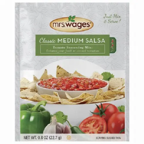 Mrs. Wages W579-H6425 Medium Instant Salsa Seasoning Mix (0.8 oz) – 24-Pack