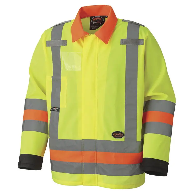 MTQ-Approved Hi-Visibility Traffic Control Jacket – Breathable Pioneer Safety Jacket, Model 6007