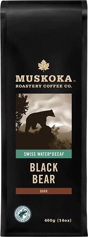 Muskoka Roastery Black Bear Decaf Whole Bean Coffee – 400g Bag