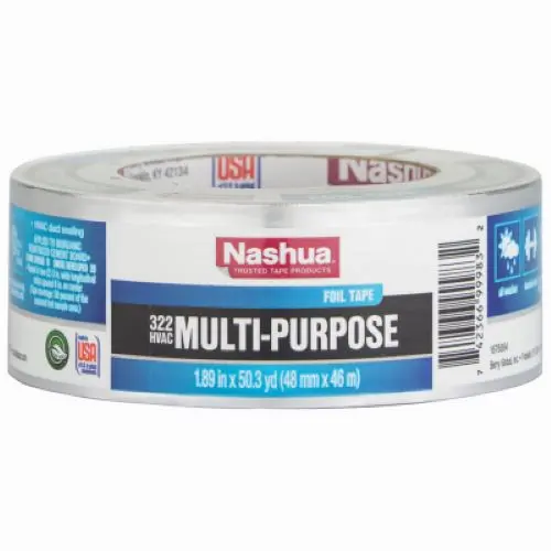 Nashua 322 HVAC Foil Tape – Silver, 1.89″ x 50 Yd Rolls (Pack of 24)