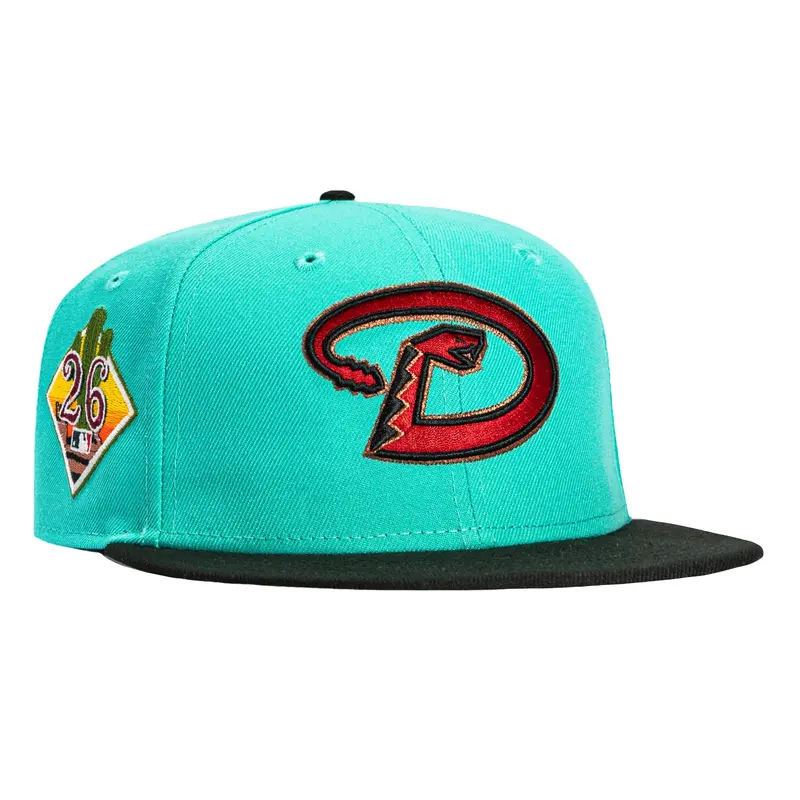 New Era 59Fifty Arizona Diamondbacks 2026 Spring Training Cap – Mint & Black Arizona Cactus League D-Hat