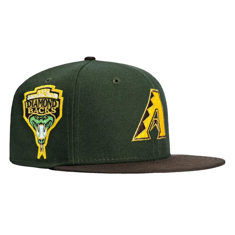 New Era 59Fifty Arizona Diamondbacks Inaugural Swarm Pack Honeycomb Fill Hat – Green & Brown