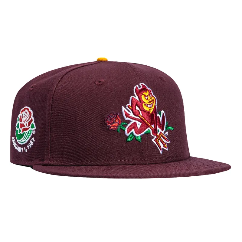New Era 59Fifty Arizona State Sun Devils Rose Bowl Sparky Cap – Maroon