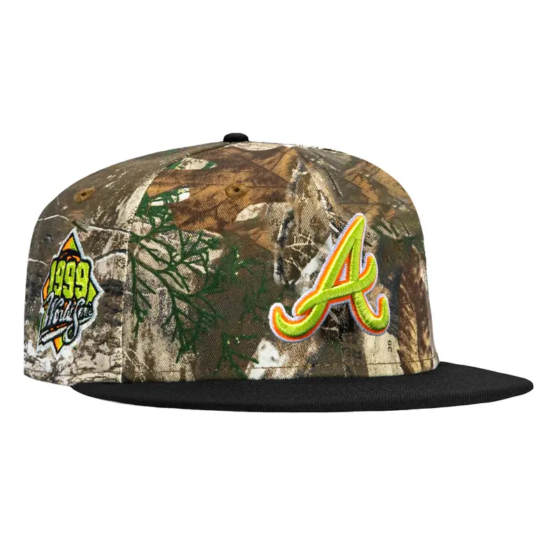 New Era 59FIFTY Atlanta Braves 1999 World Series Cap – Neon Realtree & Black