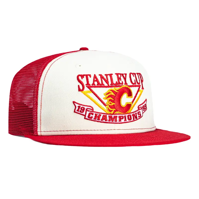 New Era 59Fifty Calgary Flames 1989 Championship Trucker Cap – White & Red