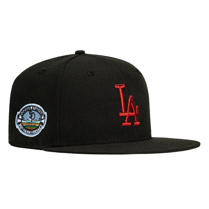 New Era 59Fifty Candy Apple LA Dodgers 50th Anniversary Stadium Cap – Black & Red