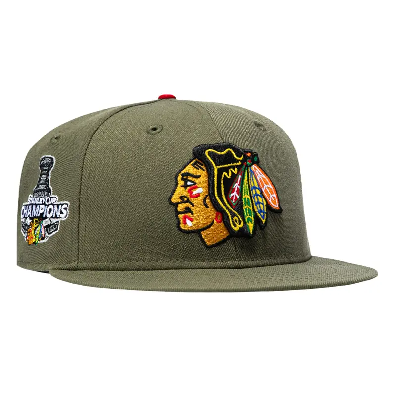 New Era 59Fifty Chicago Blackhawks 2010 Stanley Cup Commemorative Hat – Olive