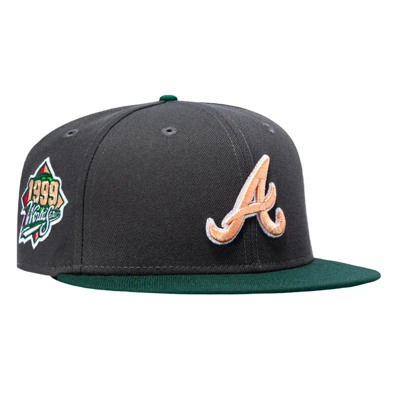 New Era 59Fifty Citrus Atlanta Braves 1999 World Series Patch Hat – Graphite & Green