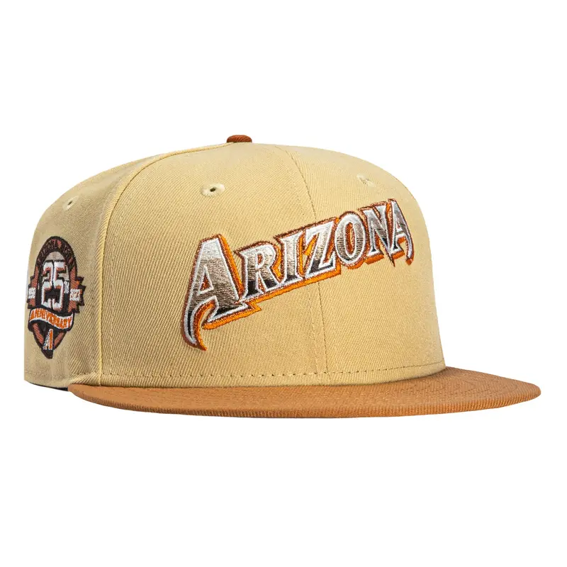 New Era 59Fifty Diamondbacks 25th Anniversary Sepia Script Cap – Tan & Khaki