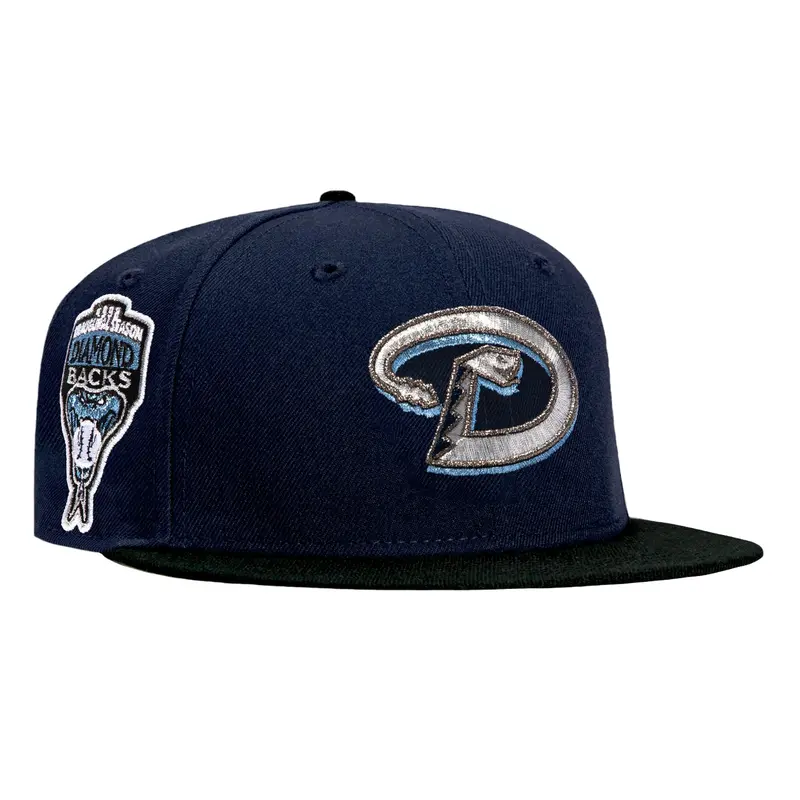 New Era 59Fifty Diamondbacks Inaugural ‘D’ Patch Cap – Navy/Black/Silver