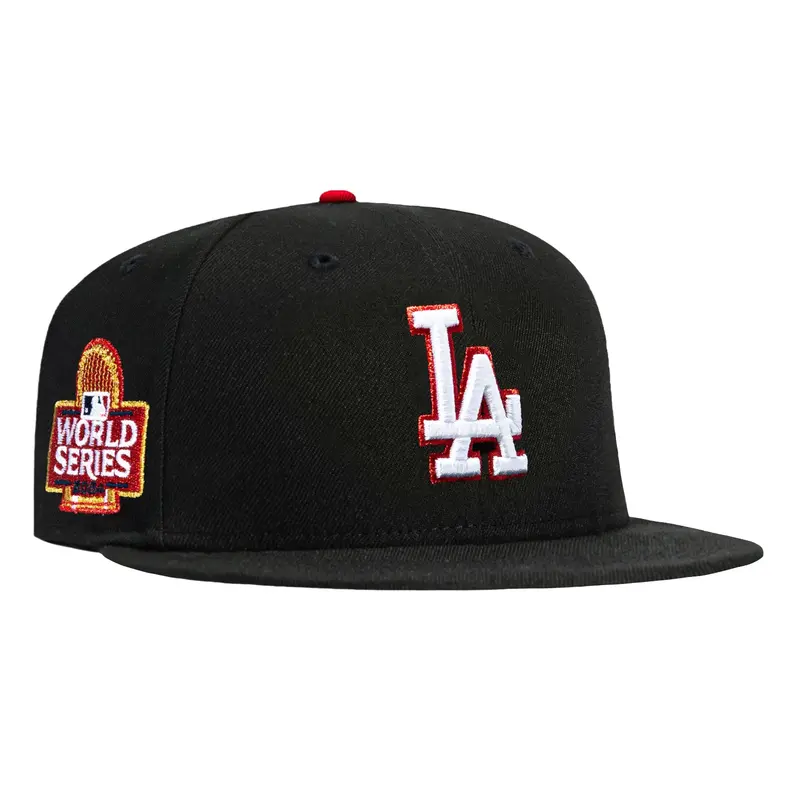 New Era 59Fifty Dodgers 2024 World Series Champions Patch Hat – Black, White & Red