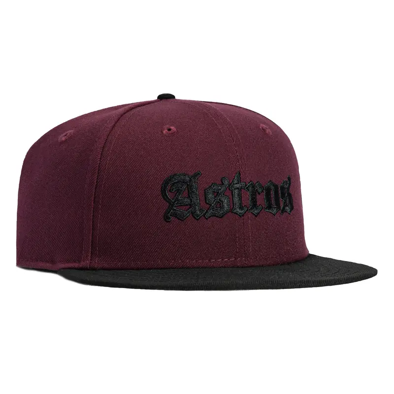 New Era 59Fifty Houston Astros Old English Cap – Maroon & Black