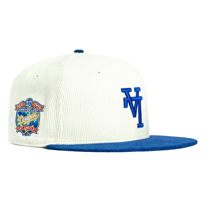 New Era 59Fifty LA Dodgers 40th Anniversary Upside-Down Patch Cap – White & Royal Blue