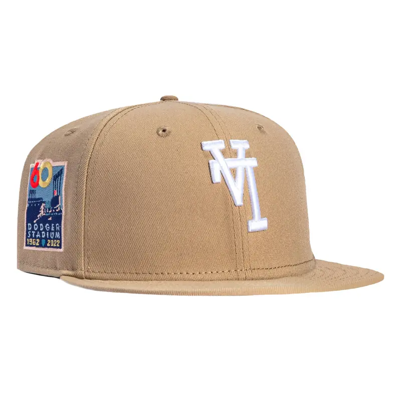 New Era 59Fifty LA Dodgers 60th Anniversary Stadium Cap – Upside-Down Tan & White Design