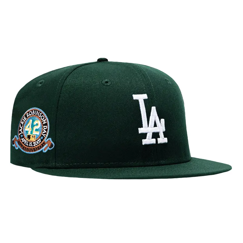 New Era 59Fifty LA Dodgers Jackie Robinson #42 Light Blue UV Cap – Green Accents