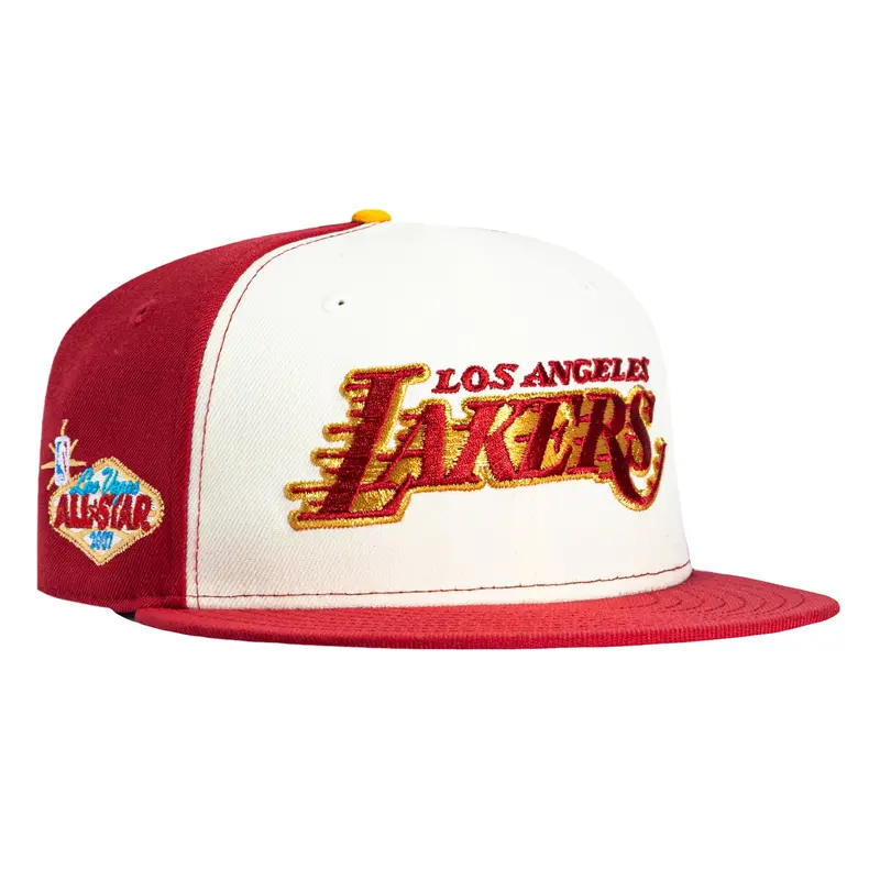 New Era 59Fifty Lakers 2007 NBA All-Star Game Motion Rail Patch Cap – White & Cardinal