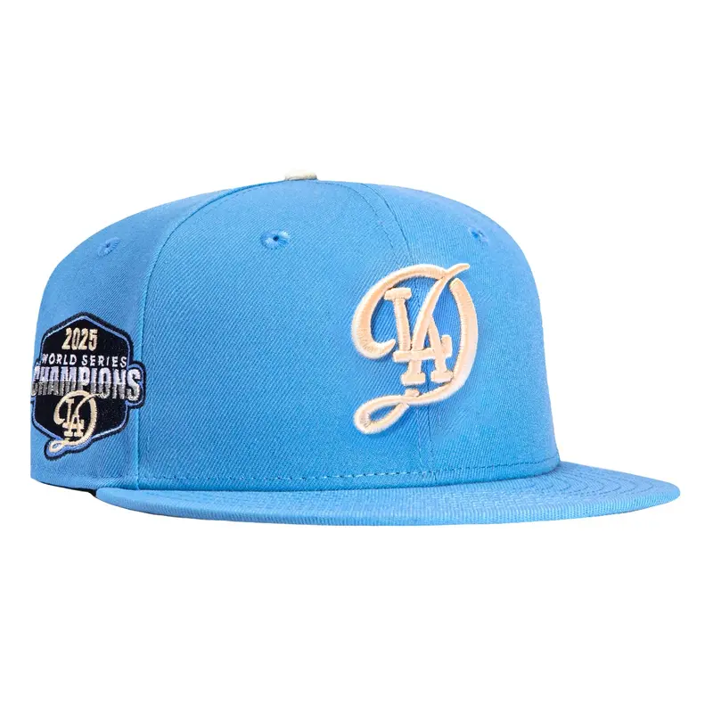 New Era 59Fifty Los Angeles Dodgers 2025 World Series Champions LAD Hat – Light Blue